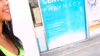 Super tiny Asian Thai MILF picked up in a mall for horny sex