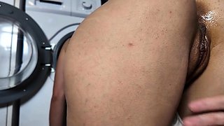 Big-Assed Stepmom Gets Fucked and Creampied in the Washing M