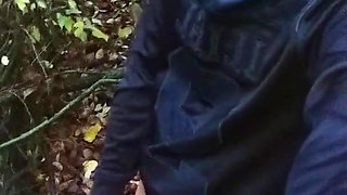 Twink Jerks off Outdoor Behind Rest Area