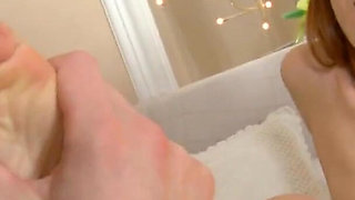 Teen with small tits getting her first creampie