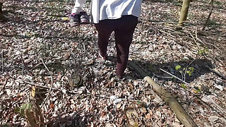 Vagina and Tit Spanking Outdoors
