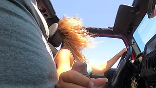 German amateur milf does public car blowjob