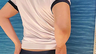 Wearing Gym Wear and Showing off Her Butt