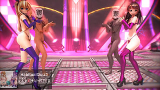 mmd r18 Kizuna AI & Mirai Akari Lamb 3d hentai sex animation ntr bdsm cum fuck anal creampie vrchat