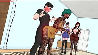 Huge Boobs Housewife Cheats on Husband - 3D Hentai Game with Big Tits & Cuckold