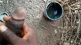 A guy is masturbating in his local African bathroom  kpekus arena