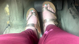 Pedal Pumping in Sandals - Driving with One Foot on Gas and Other on Brake