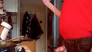 cooking chestnuts with my cock oustide my pants