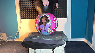 Lucy Sit Pops 12 50cm Customer Choosen Beach Balls in Shiny Black Pants! 2 Cameras with Slowmo