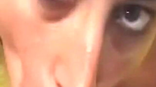 Busty Brunette Deepthroats Thick Cock and Gets Fingered Sloppy