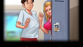 Closed inside Locker with beautiful girlfriend. Big ass fucked   summer time saga game
