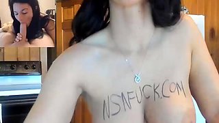 Tattooed Brunette Spreads  Toys Her Pussy on Bed