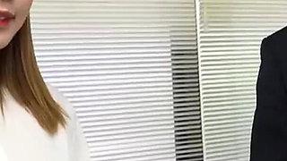 Office Temptation. Black Stockings Worker Teases with Sheer Lines, Close Touch Turns Into a Private Heated Moment. - Part1