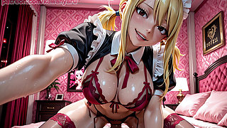 Assertive Blond Bitch Maid Orders Her Submissive Boss to Fuck Her Rough Until She Squirts All Over Him