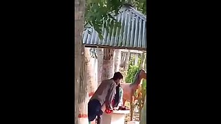 Indian Bhabhi Globes Inhaling and Plowing In kitchen