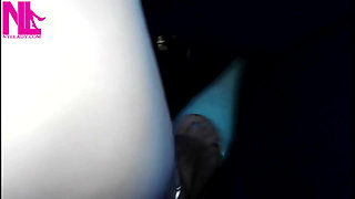 Pedal Pumping in Light Blue High Heeled Sandals and Anklet