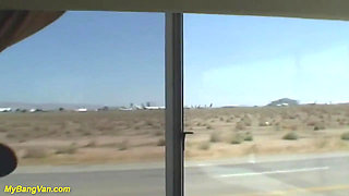 Cowgirl picked up for rough bang van party