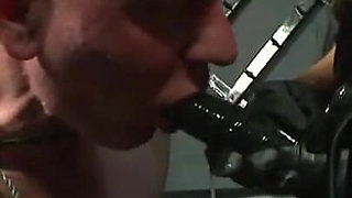 Humiliating dildo sucking