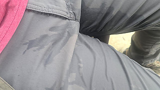 Lame but desperate outdoor wetting in suspended chair