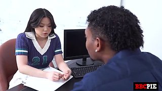 Lulu Chu Gets A+ Grade From Professor's Big Black Cock Creampie