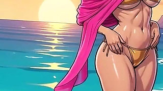 Sexy Big Boob MILFs at Beach