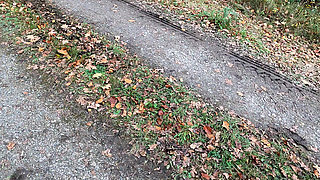 Barefoot and Topless Hiking with Titslapping