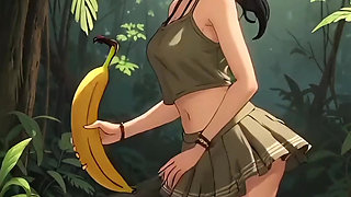 Hentai 2026 !  banana jungle , beautiful student compile .