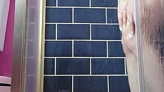 Huge Dildo Riding in Shower