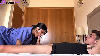 Big Ass nurse fucks her patient when the doctor leaves Creampie YASMINA KHAN at pornt