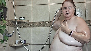 Big Beauty Nurse Vicki Taking a Mud Treatment in My Shower!