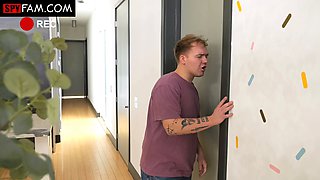 Stepbrother Catches Selina Imai Playing With Her Pussy For Her Fans