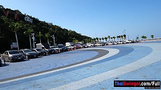 Skateboarding fail of big butt Thai MILF who fucks at home after