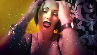 Witch with black lips french kissing with you & riding you