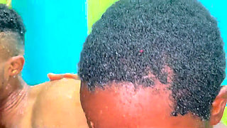 Blacks Only Pre Shoot Shower Time Turned Into Love Making with These Sexy Bi Ebony and Her Man