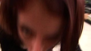 Fetish hoe masturbates takes bukkake fetish cock pov action