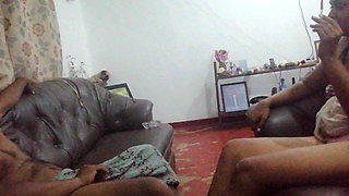 Father in Law's Gigantic Dick Hangs Out Under His Sarom for Step Daughter