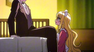Blonde maid serves creamy morning ride in vintage uniform