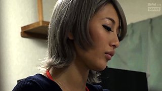 Asian oiled up slut gives massage blowjob to big cock