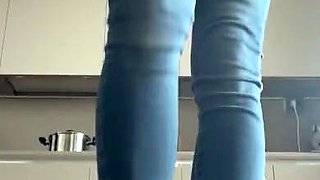 Latex slut solo anal masturbation