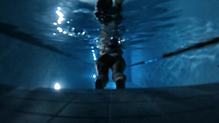 Underwater Swim at Night