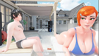 Mansion Days TABOO Hentai Game Ep.8 BIKINI GYM WORKOUT turn into SEX with STEP SISTER !