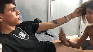 Horny stepsister fucks her older brother while talking on the call with her boyfriend -
