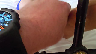 Blue Mini Skirt Part 1 Foot Rubs