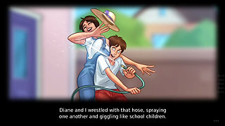 Monster cock Anon and big boobs Diane gets each other wet outdoor - summertime saga gameplay