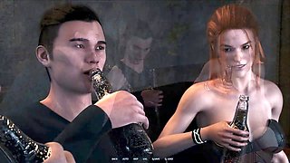 Cybernetic seduction with sultry black-haired beauty getting herself off