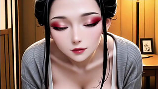 Hentai anime - A very rich blowjob of a busty woman