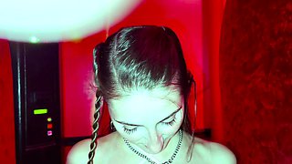 Ebony busty teen Taren Hayes shows her big boobs