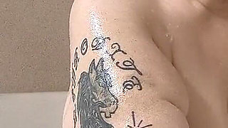 Things Get Dirty in the Tub as She Cleans She Rubs