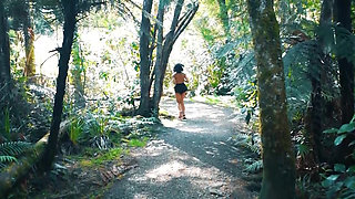 Forest Fairy Nymph Wyld Yasmin Running and Dancing Topless in the Forest