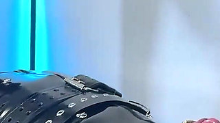 Latex Tease for Locked Cock